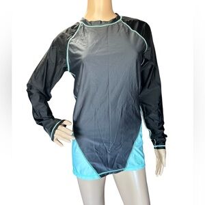 UVSkinz 50+ UPF Long Sleeve Rash Guard Surf Swim Beach Water Wear Men Sz S EUC
